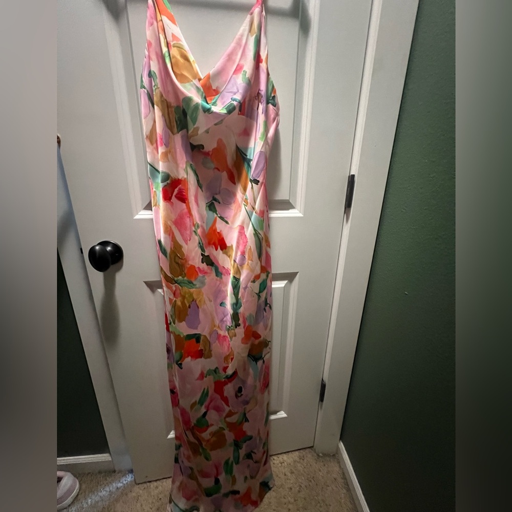 Size XL Floral Multicolor Maxi Dress